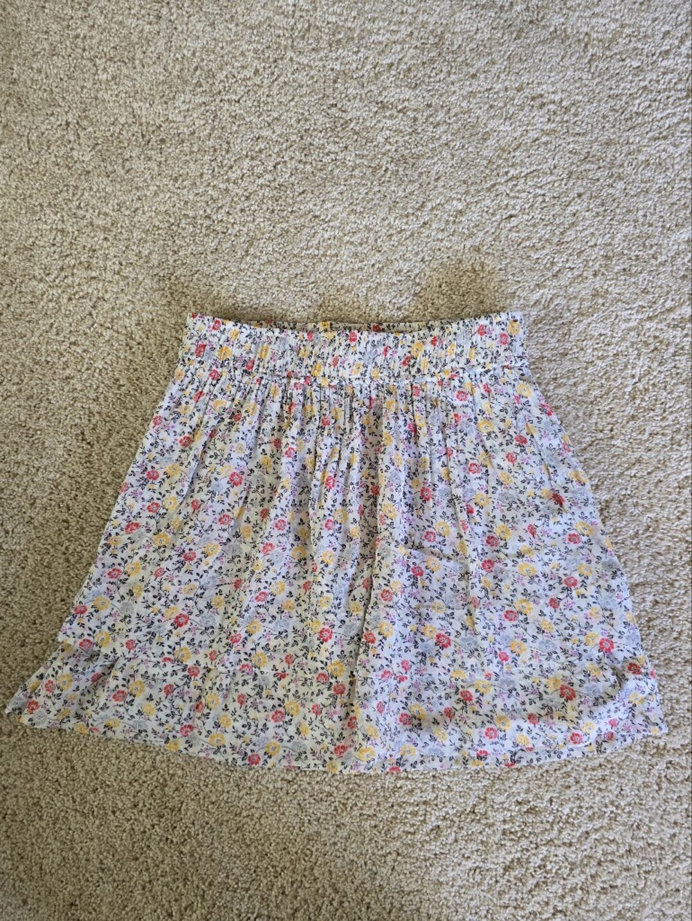 GANNI sizrme 36 SMALL womens Floral Mini Skirt Elastic Waist, Lined